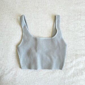 Aritzia sculpt knit Ribbed Gray Tank Top